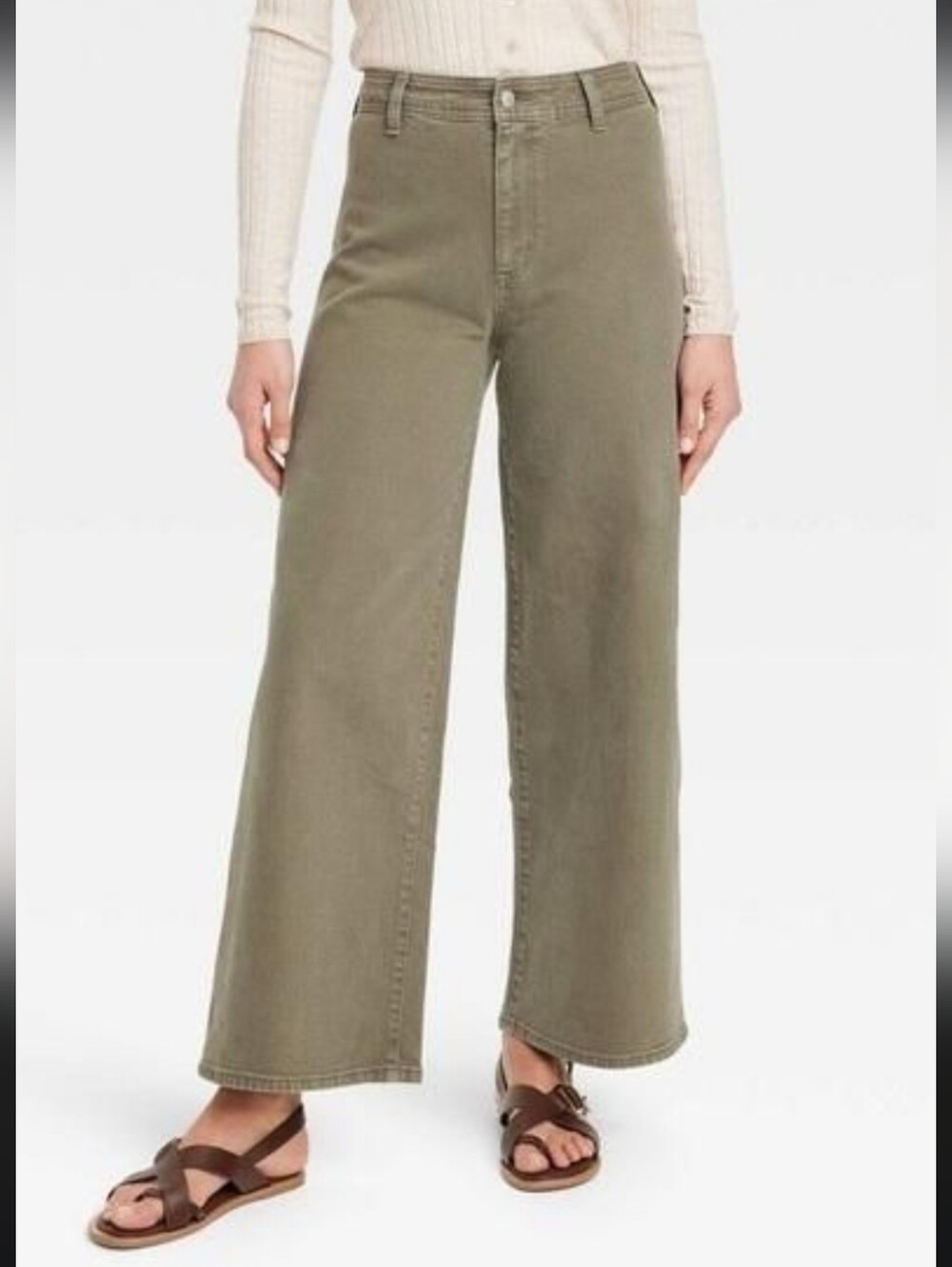Universal Thread Olive High-Rise Wide Leg Jeans